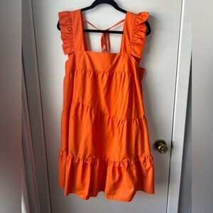 Topshop Vibrant Orange Kids Dress with Ruffles